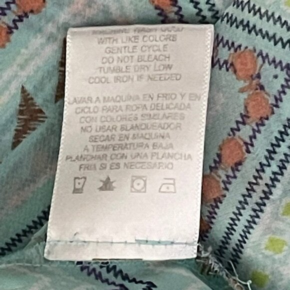 Bongo Plus Tunic Blouse Size 2X Green Chevron Print - Picture 6 of 8